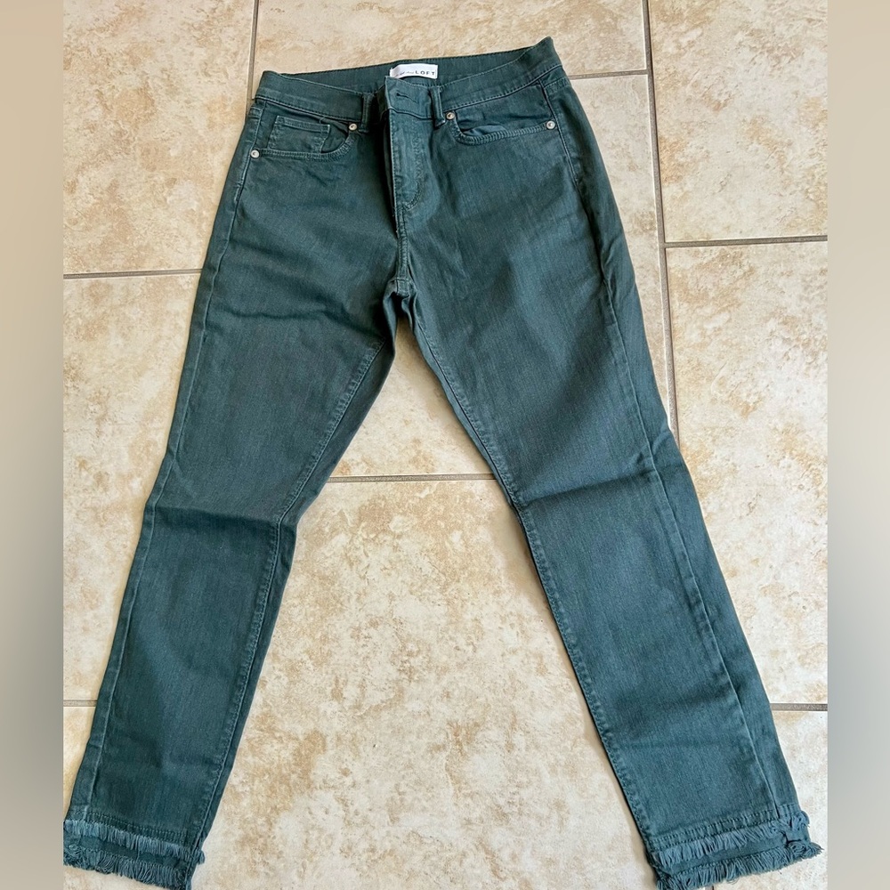Ann Taylor LOFT Women's Green Straight Leg Jeans